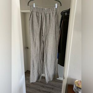 notPERFECTLINEN Pinstripe Wide Leg Pants - Gray